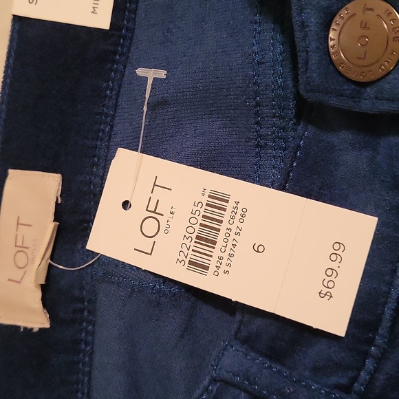Loft Size 6 Turquoise Velour Pants - Picture 5 of 5
